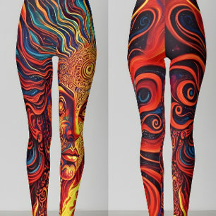 Psychedelische zonnegodin Leggings