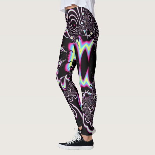Psychedelische Zuurreis Fractal Abstracte Digitale Leggings (Links)