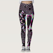 Psychedelische Zuurreis Fractal Abstracte Digitale Leggings (Voorkant)