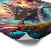 Psychedelische Zwevende Kasteel Kosmische Fantasie Poster (Hoek)