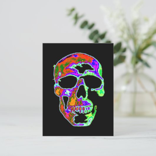 Psychedellic Skull Briefkaart (Staand voorkant)