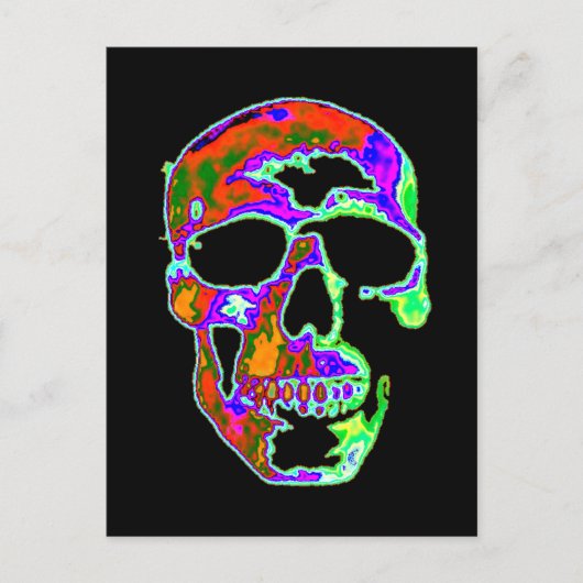 Psychedellic Skull Briefkaart (Voorkant)