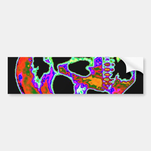 Psychedellic Skull Bumpersticker (Voorkant)