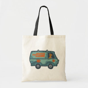 Psychedische Scooby-Doo rijdt in de Mystery Machin Tote Bag
