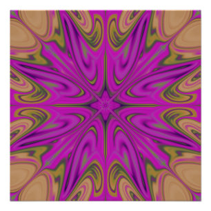 Psychedische Vloeibare Kleurrijke Abstract Paars O Perfect Poster