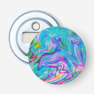 Psychedische vloeibare kleurrijke abstracte patroo button flesopener