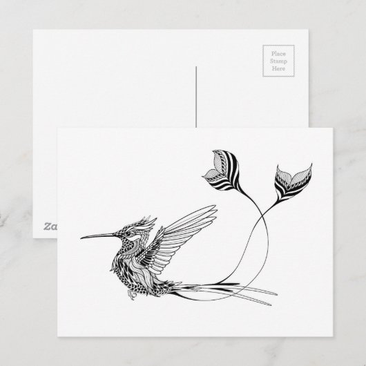 Psychedlic Bird Tattoo Briefkaart (Voorkant / Achterkant)