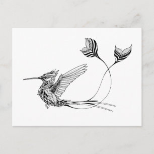 Psychedlic Bird Tattoo Briefkaart