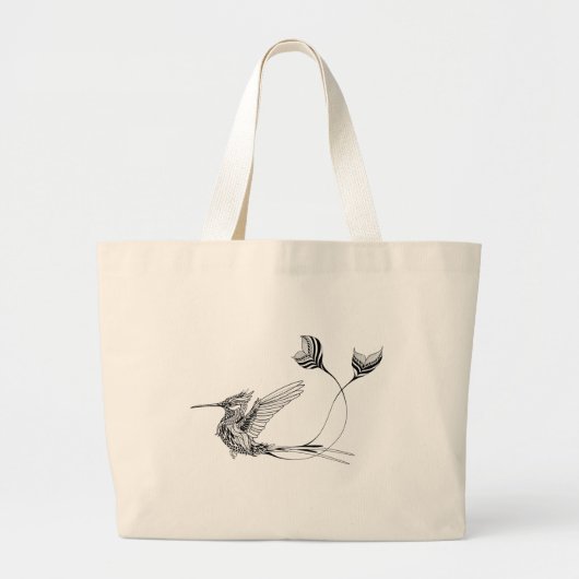 Psychedlic Bird Tattoo Grote Tote Bag (Voorkant)