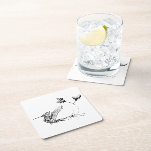 Psychedlic Bird Tattoo Kartonnen Onderzetters (Insitu)