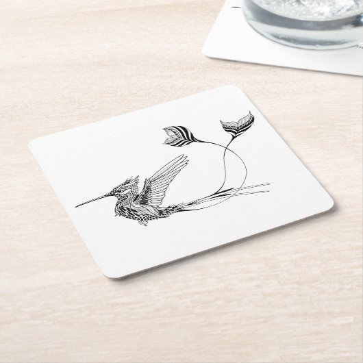 Psychedlic Bird Tattoo Kartonnen Onderzetters (Schuin)