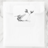 Psychedlic Bird Tattoo Vierkante Sticker (Tas)