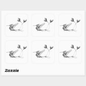 Psychedlic Bird Tattoo Vierkante Sticker (Vel)