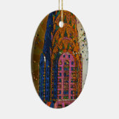 Psychedlic NYC: Chrysler Building Top Closeup #1 Keramisch Ornament (Rechts)