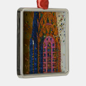 Psychedlic NYC: Chrysler Building Top Closeup #1 Metalen Ornament (Rechts)