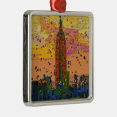 Psychedlic NYC: Empire State Building #1 Metalen Ornament (Rechts)