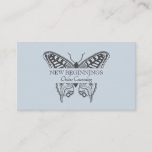 Psychiater Counselor Therapeutische Butterfly Blau Visitekaartje