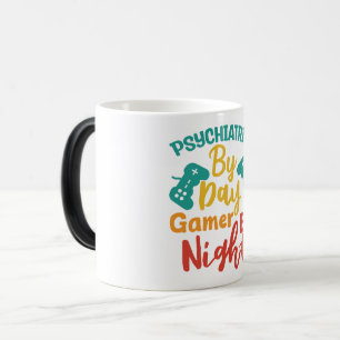 Psychiater door dag gamer door nacht magische mok