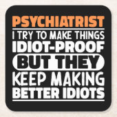 Psychiater Ik probeer dingen grappig te zeggen Kartonnen Onderzetters (Voorkant)