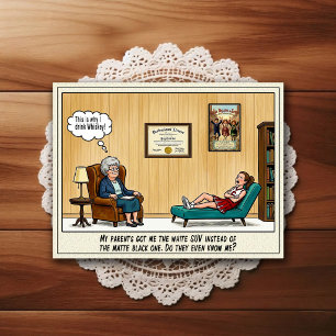 Psychiater Kantoor Humor Cartoonsansichtkaart Briefkaart