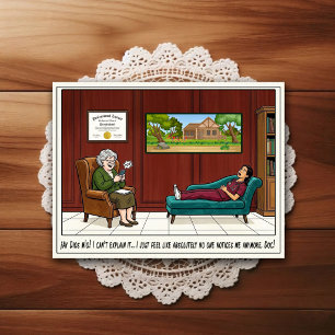 Psychiater Kantoor Humor Cartoonsansichtkaart Briefkaart