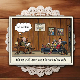 Psychiater Kantoor Humor Cartoonsansichtkaart Briefkaart