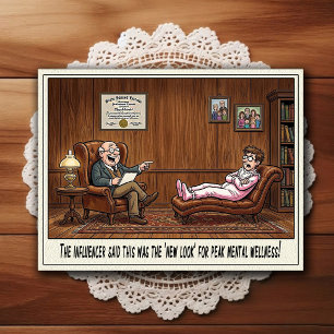Psychiater Kantoor Humor Cartoonsansichtkaart Briefkaart