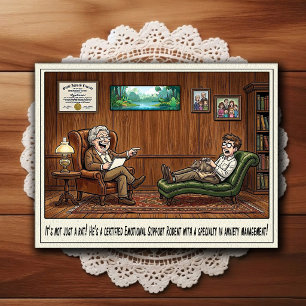 Psychiater Kantoor Humor Cartoonsansichtkaart Briefkaart