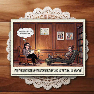 Psychiater Kantoor Humor Cartoonsansichtkaart Briefkaart