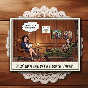 Psychiater Kantoor Humor Cartoonsansichtkaart Briefkaart