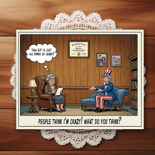 Psychiater Kantoor Humor Cartoonsansichtkaart Briefkaart