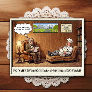 Psychiater Kantoor Humor Cartoonsansichtkaart Briefkaart