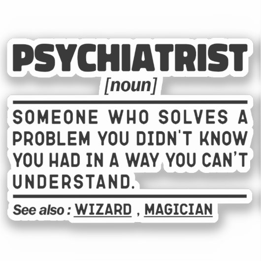 Psychiater Noun Psychiatrie Student Afstuderen Sticker (Voorkant)