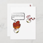 Psychiater Zombie Grappig Bedankkaart (Voorkant / Achterkant)