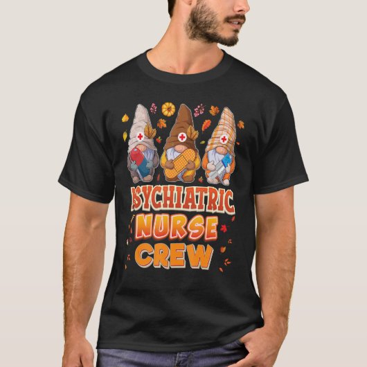 Psychiatric Nurse Crew Gnomes Thanksgiving Gratefu T-shirt (Voorkant)