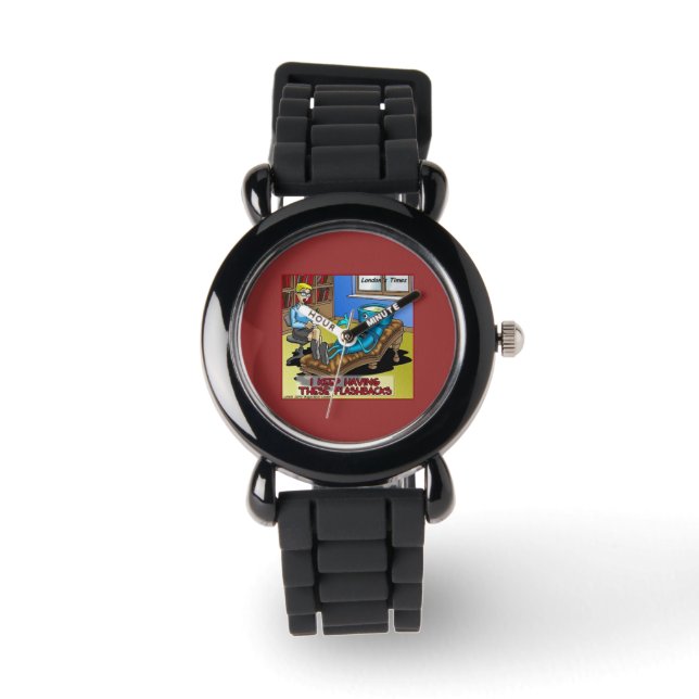 Psychiatrie: met flitsbanden Funny Cartoon Watch Horloge (Voorkant)