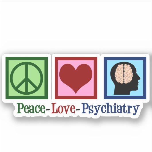 Psychiatriet Vredesliefdesdenken Sticker (Voorkant)