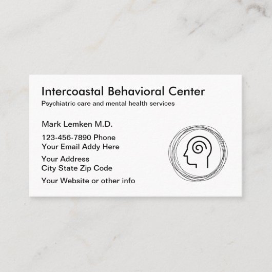 Psychiatrisch Psychiatrisch Afspraakkaarten Visitekaartje (Voorkant)