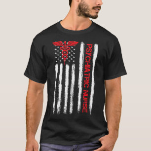 Psychiatrisch verpleegkundige Amerikaanse vlag Rn T-shirt
