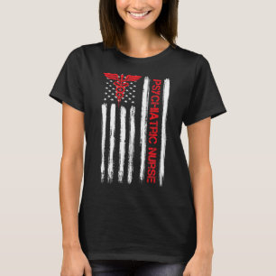 Psychiatrisch verpleegkundige Amerikaanse vlag Rn T-shirt