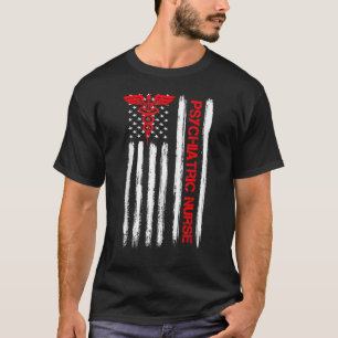 Psychiatrisch verpleegkundige Amerikaanse vlag Rn  T-shirt