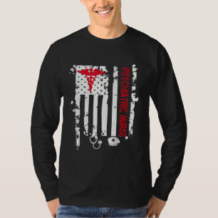 Psychiatrisch Verpleegster Amerikaanse Vlag RN Gee T-shirt