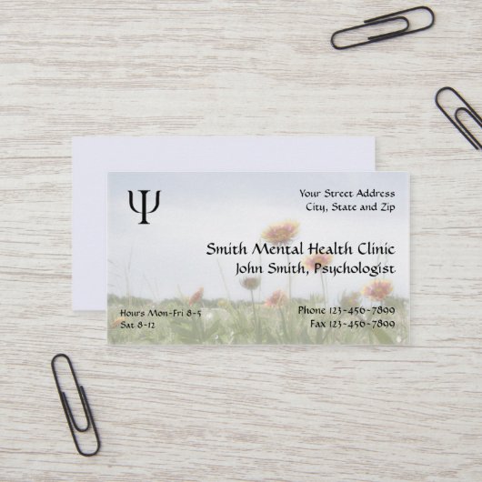 Psychiatrisch Visitekaartje voor geestelijke gezon (Voorkant / Achterkant in situ)