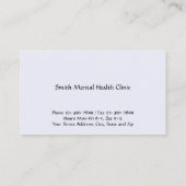 Psychiatrisch Visitekaartje voor geestelijke gezon (Achterkant)