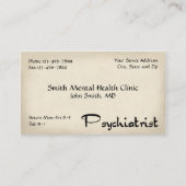 Psychiatrisch Visitekaartje voor geestelijke gezon (Voorkant)