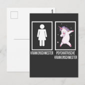 Psychiatrische Krankenschwester Dabbing Unicorn Briefkaart (Voorkant / Achterkant)