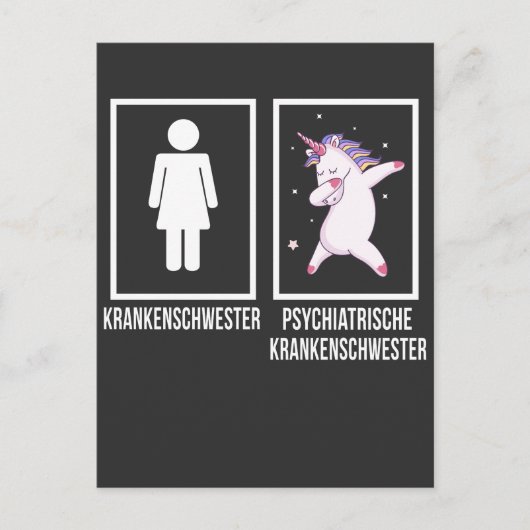 Psychiatrische Krankenschwester Dabbing Unicorn Briefkaart (Voorkant)