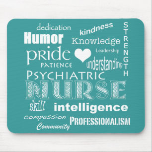 Psychiatrische neurologische Word Cloud/Blauwgroen Muismat