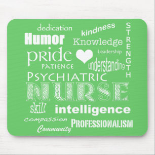Psychiatrische neurologische Word Cloud/Lime Green Muismat