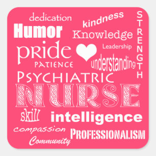 Psychiatrische neurose Pride Attributes-Hot Pink Vierkante Sticker